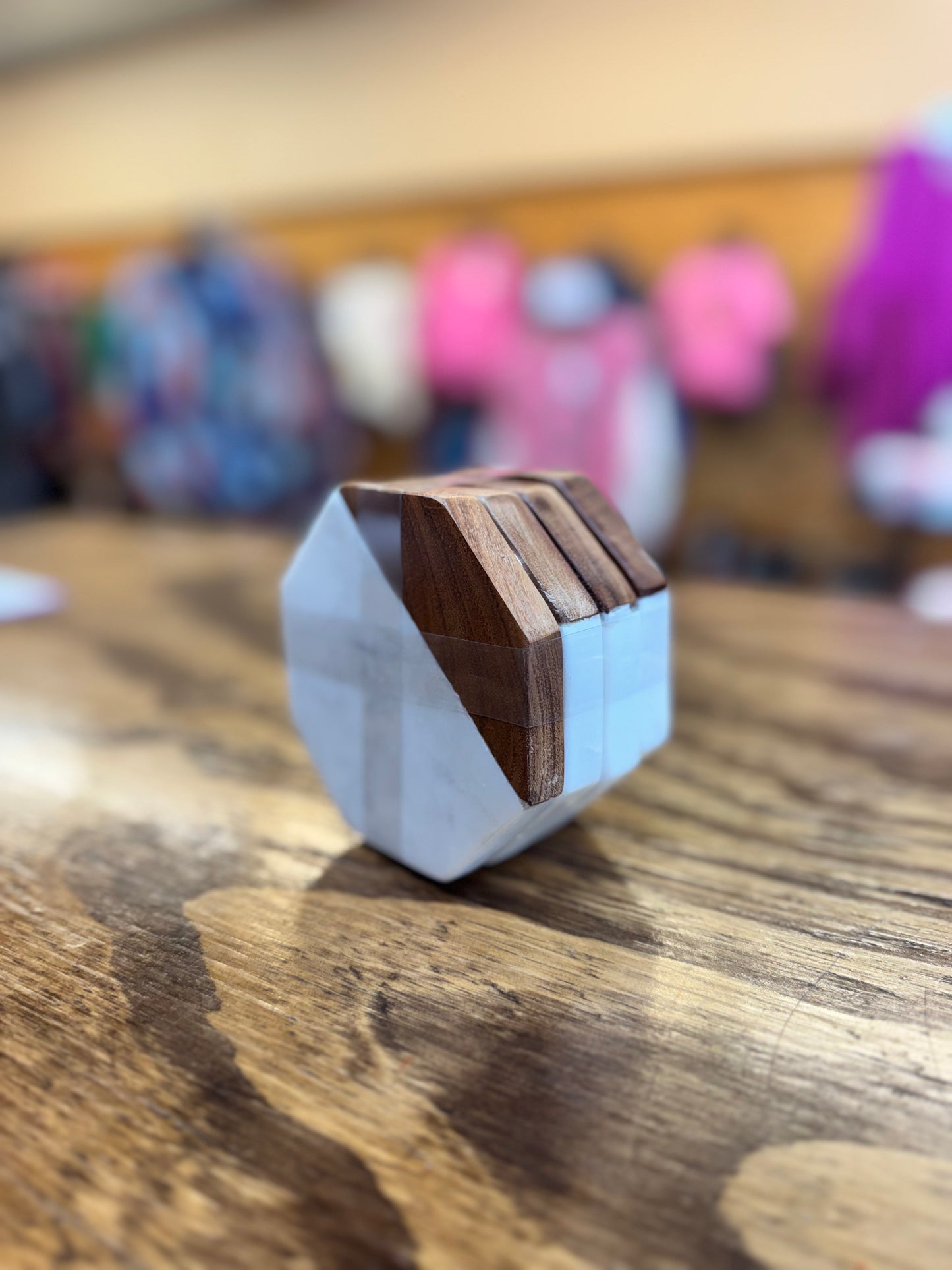 Leopold Marble Coasters White/Natural