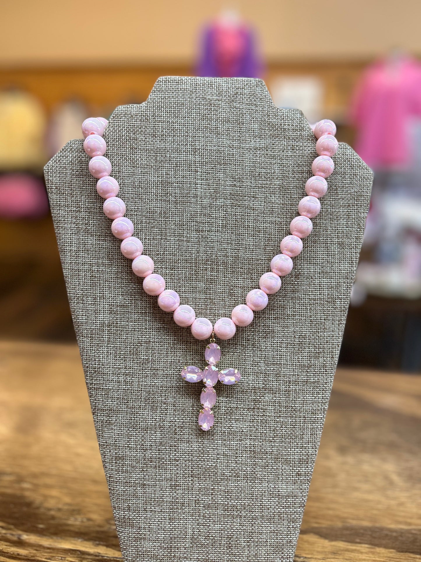 Pink Grace Cross Necklace