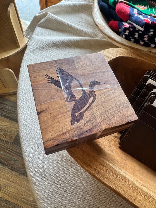 Duck Etched Wood Coasters