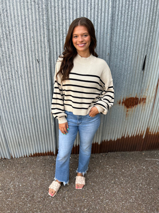 Striped Crop Sweater