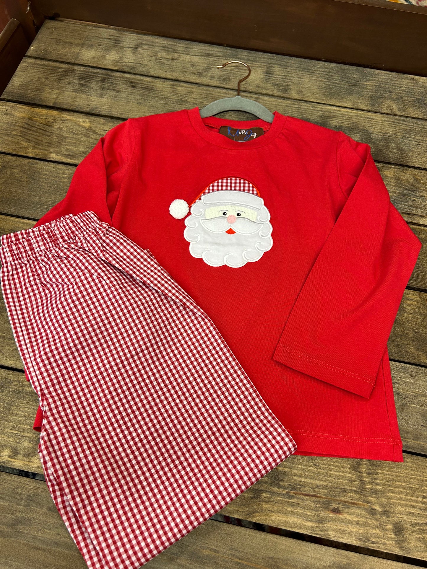 Santa Applique Boys Pant Set