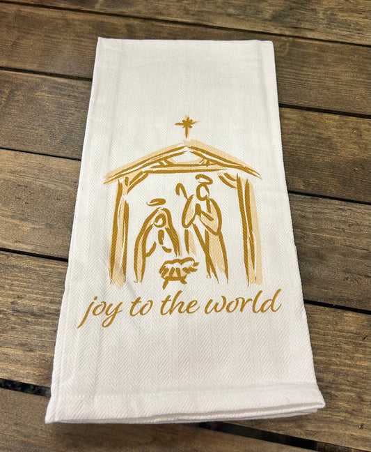 Joy to the World Nativity Hand Towel