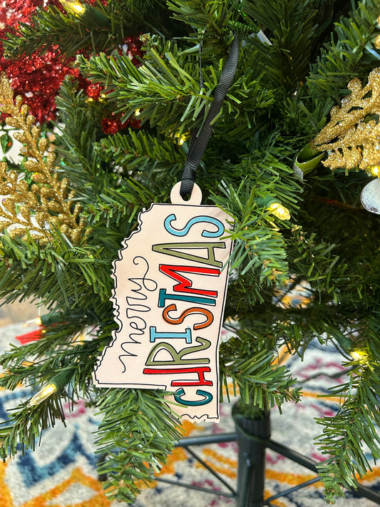 Merry Christmas/Mississippi Ornament