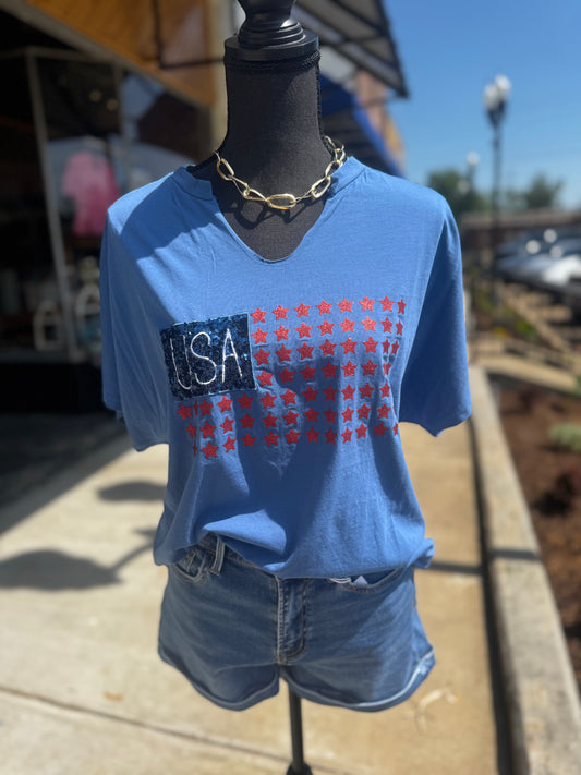 Glitter Flag Tee