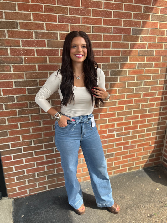 Super High Trouser Wide Jeans- Elatedly