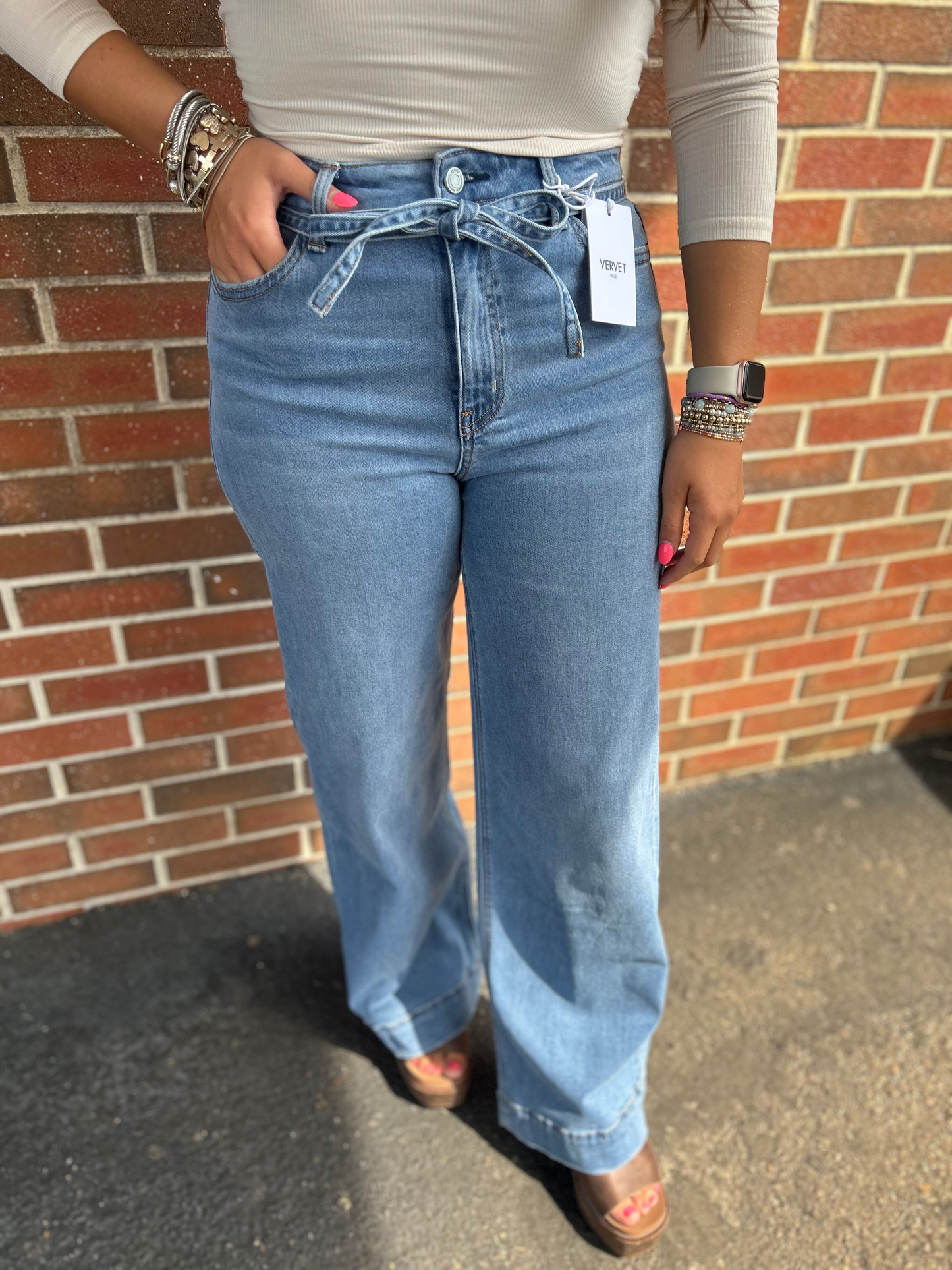 Super High Trouser Wide Jeans- Elatedly