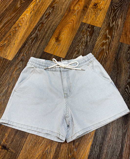 High Rise Shorts-Stripe