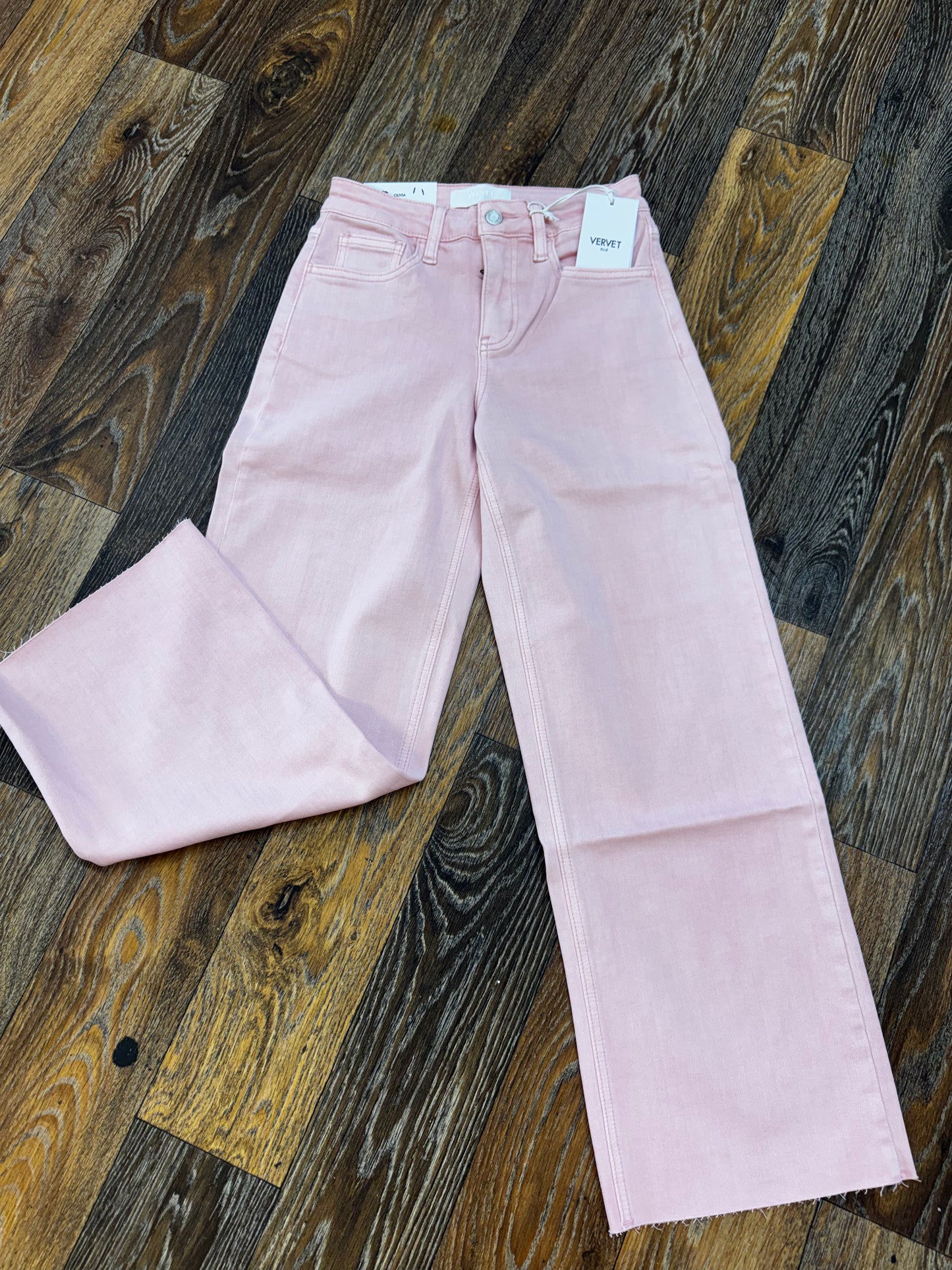 High Rise Crop Wide-Pink