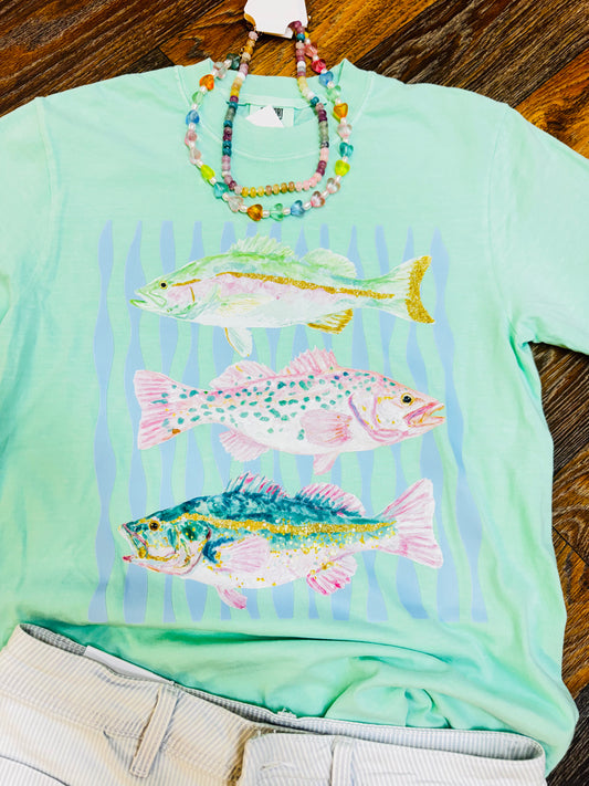 Pastel Fish Trio Tee