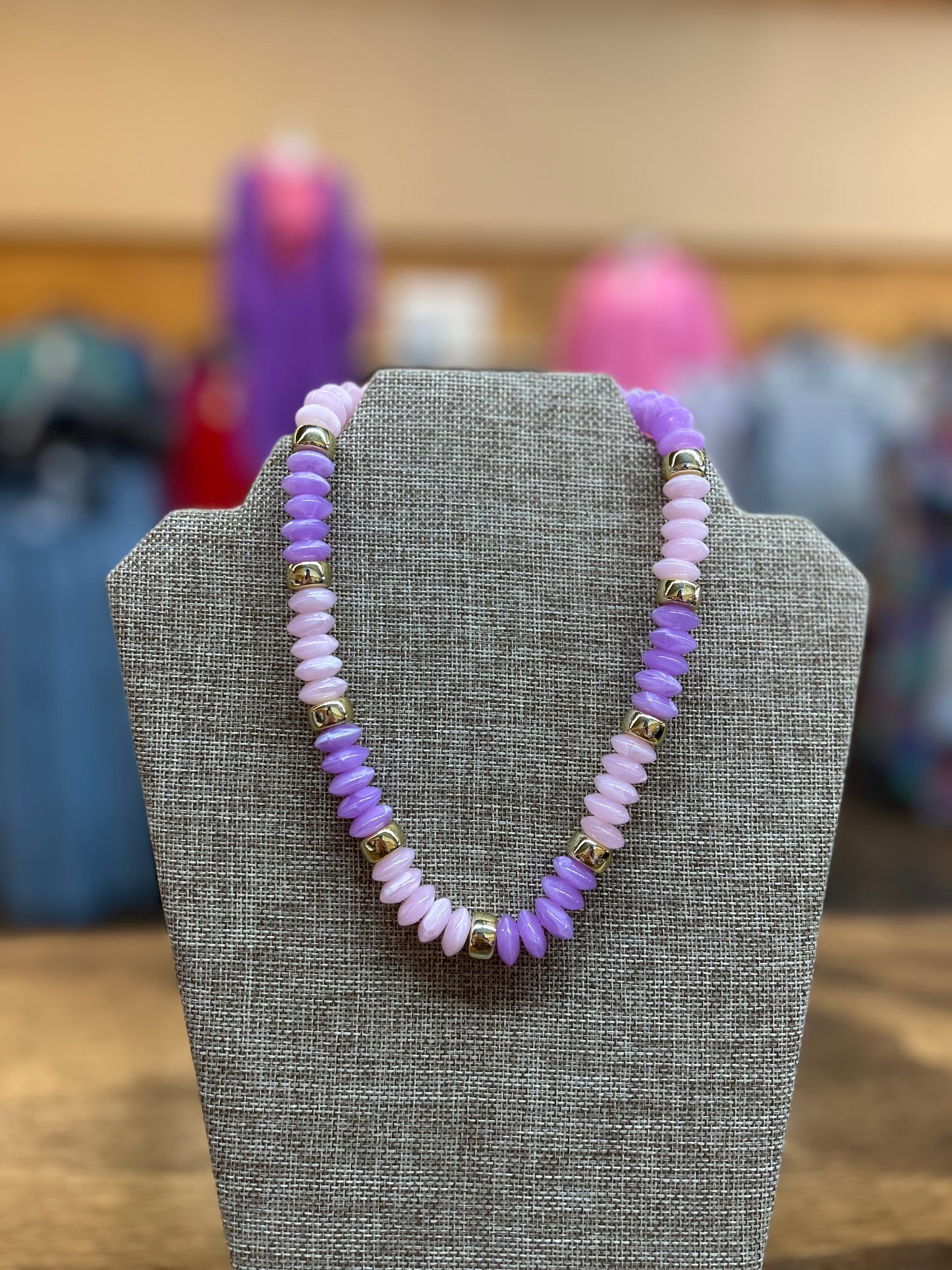 Pastel day Dream Beaded Necklace-Pink