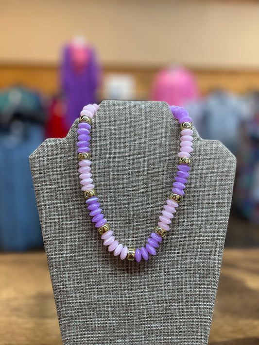 Pastel day Dream Beaded Necklace-Pink