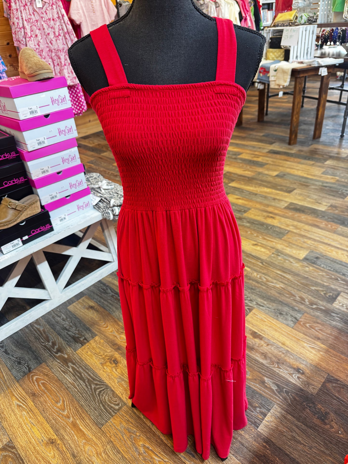 Smocked Midi Dress