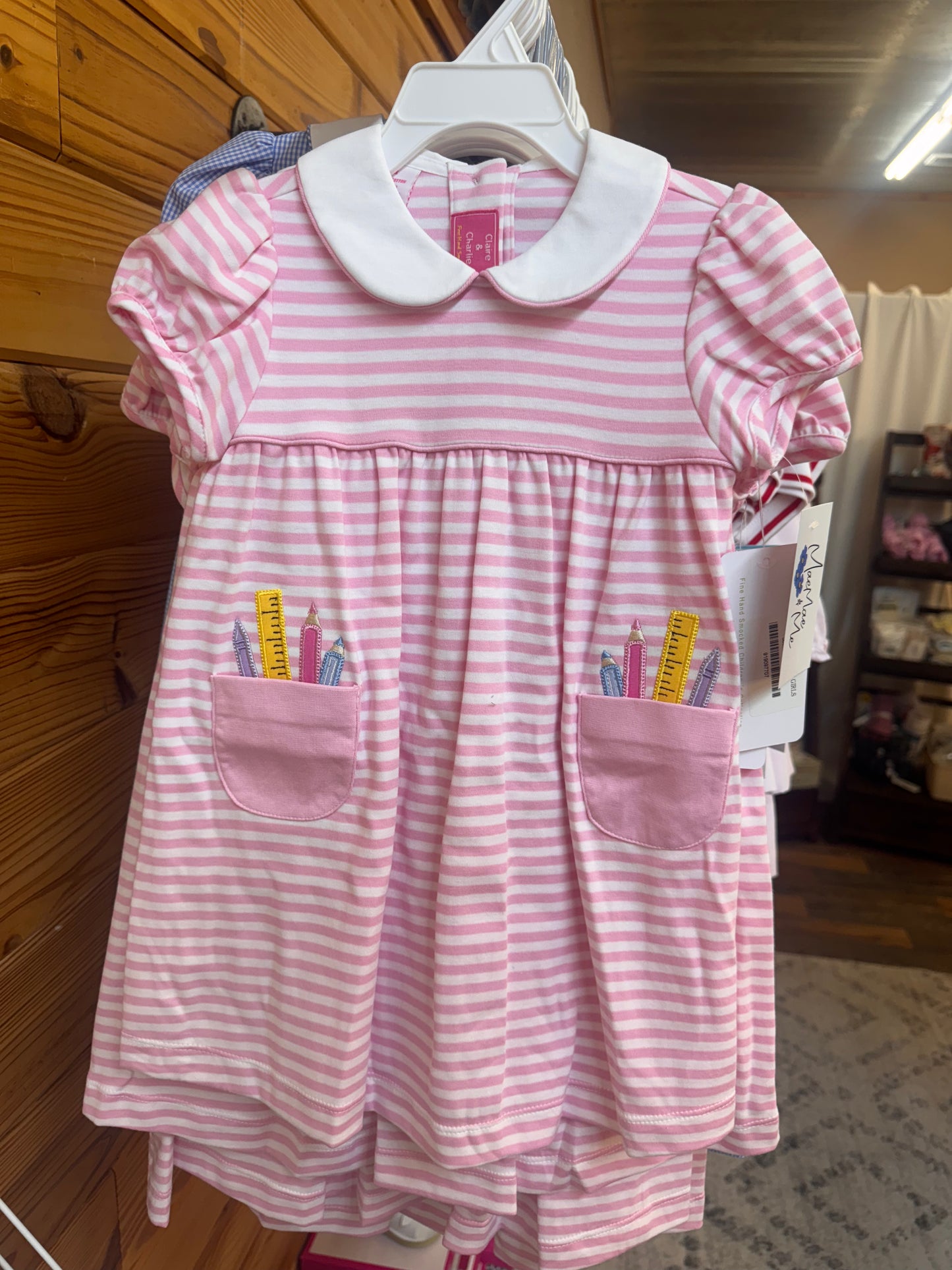 Girls School Supply Dress-Pink