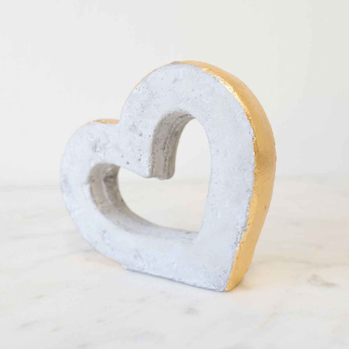 Stockholm Heart Decor   Gray/Gold   5"